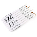 8PCS Zebra Nail Art Dotting Manicure Painting Drawing Polish Brush Pen Tools Nail brush